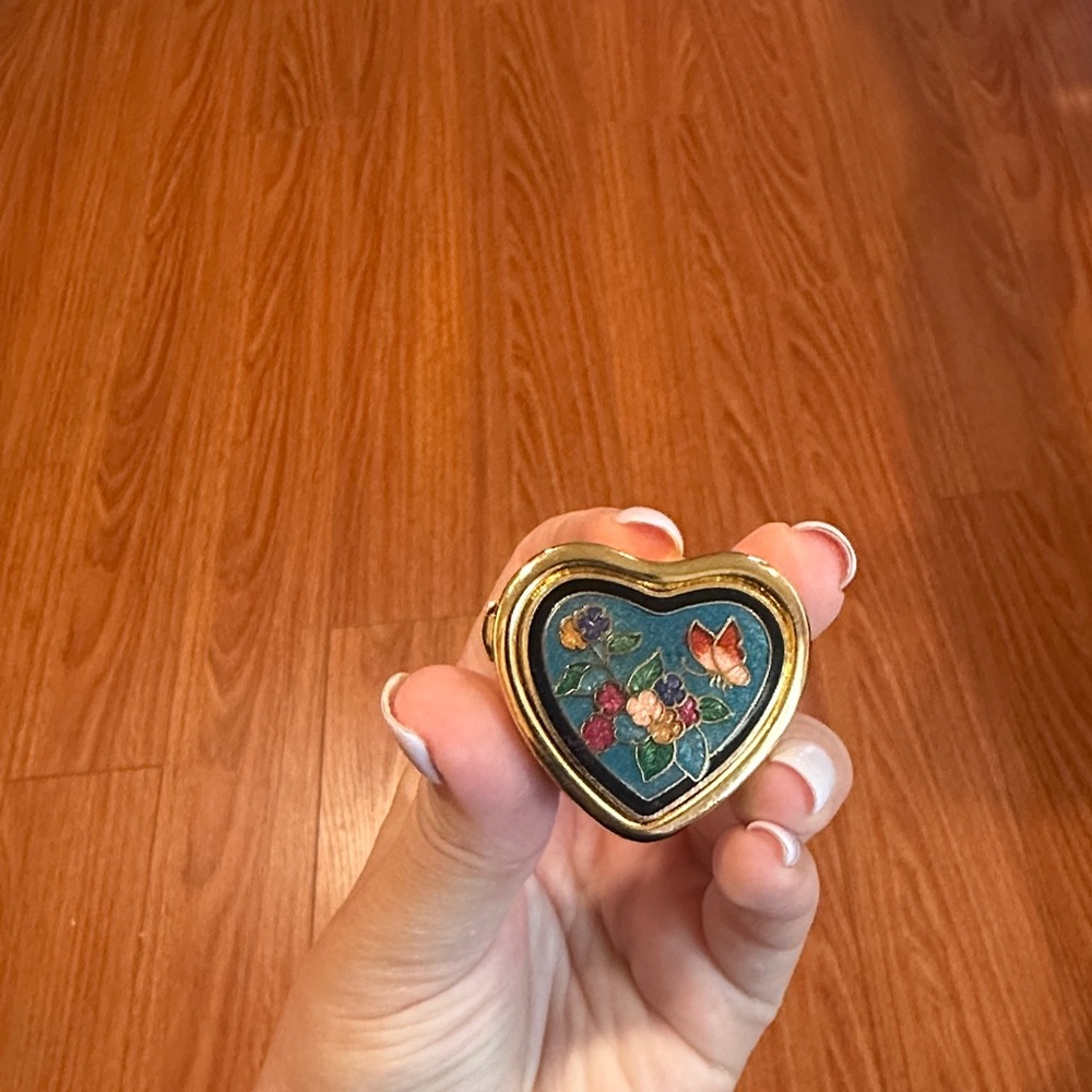 Heart-Shaped Floral pill Box